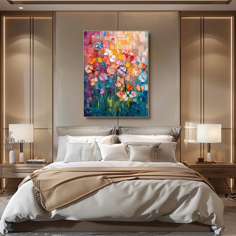 Hand - painted Oil Paintings Abstract Tulip Flower Modern Wall Paintings Home Decoration Art Picture Abstract Canvas Textured 3D Posters Home Room Decor - SUPERNEOVONAMy Store 4