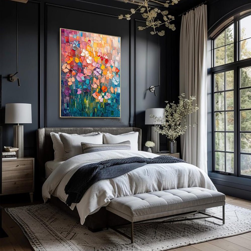 Hand - painted Oil Paintings Abstract Tulip Flower Modern Wall Paintings Home Decoration Art Picture Abstract Canvas Textured 3D Posters Home Room Decor - SUPERNEOVONAMy Store 4
