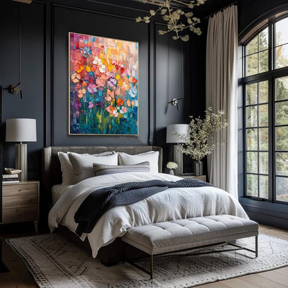 Hand - painted Oil Paintings Abstract Tulip Flower Modern Wall Paintings Home Decoration Art Picture Abstract Canvas Textured 3D Posters Home Room Decor - SUPERNEOVONAMy Store 4