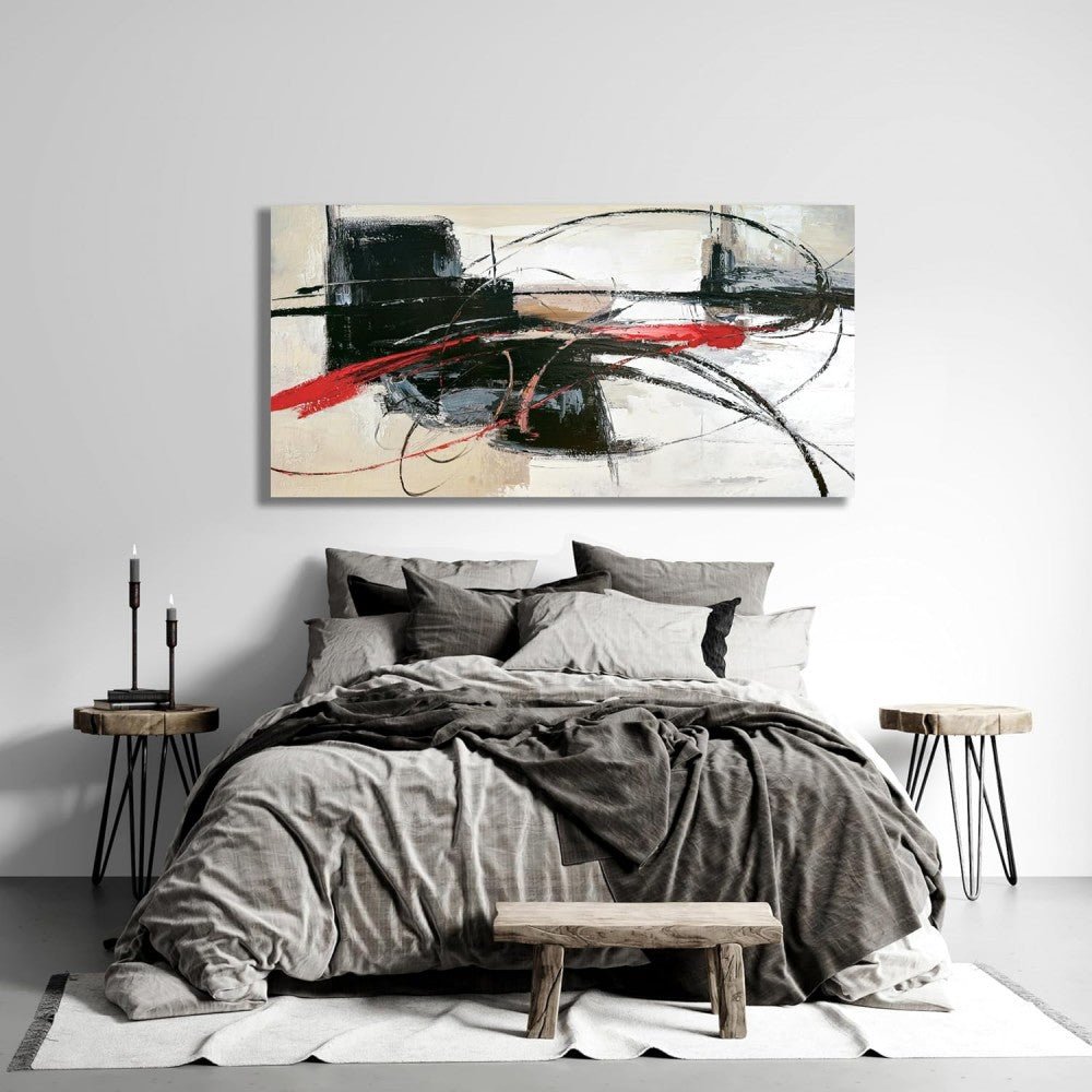 Handmade Oil Painting Canvas Wall Art Decoration Abstract Lines For Home Living Room Decor Rolled Frameless Unstretched Painting - SUPERNEOVONAMy Store 4