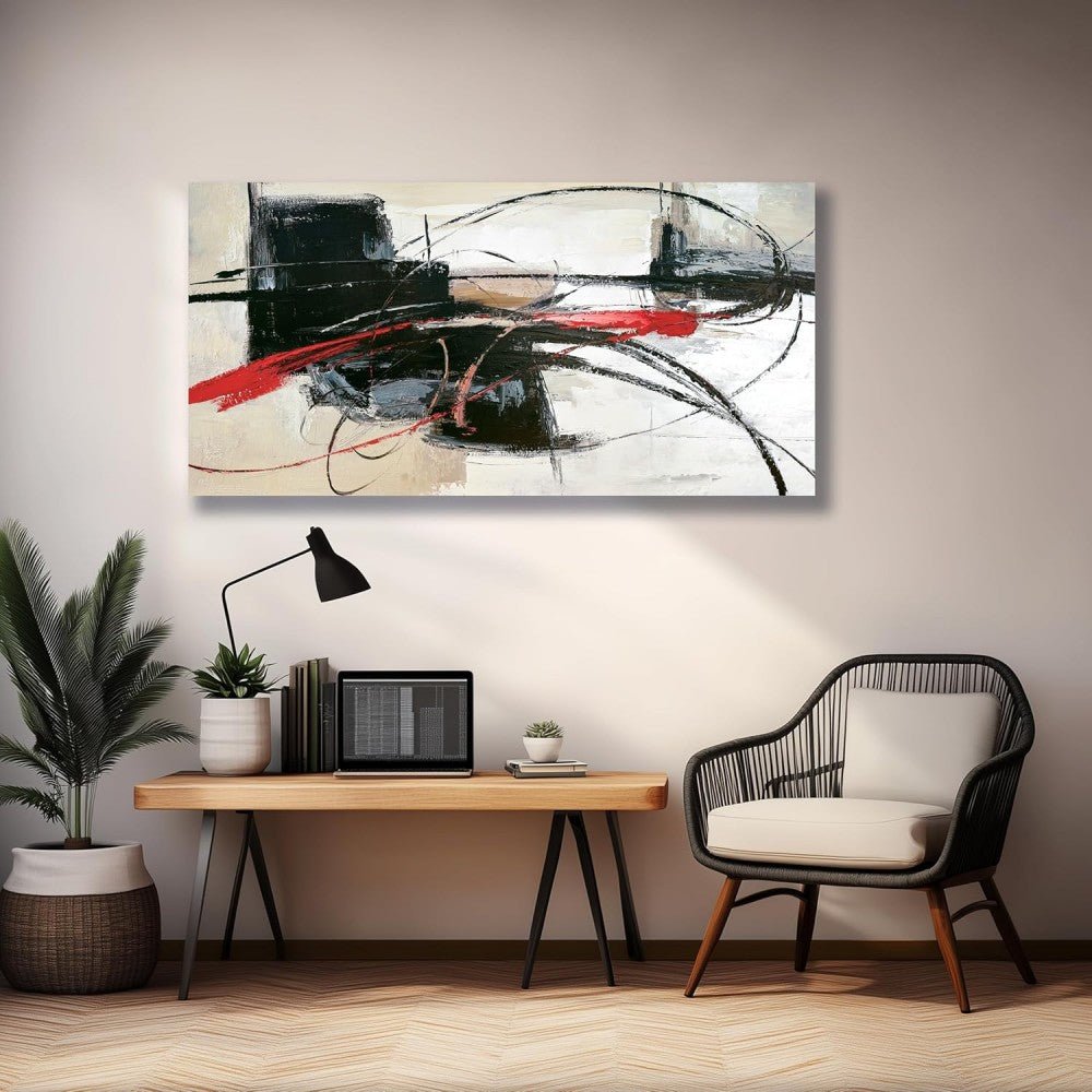 Handmade Oil Painting Canvas Wall Art Decoration Abstract Lines For Home Living Room Decor Rolled Frameless Unstretched Painting - SUPERNEOVONAMy Store 4