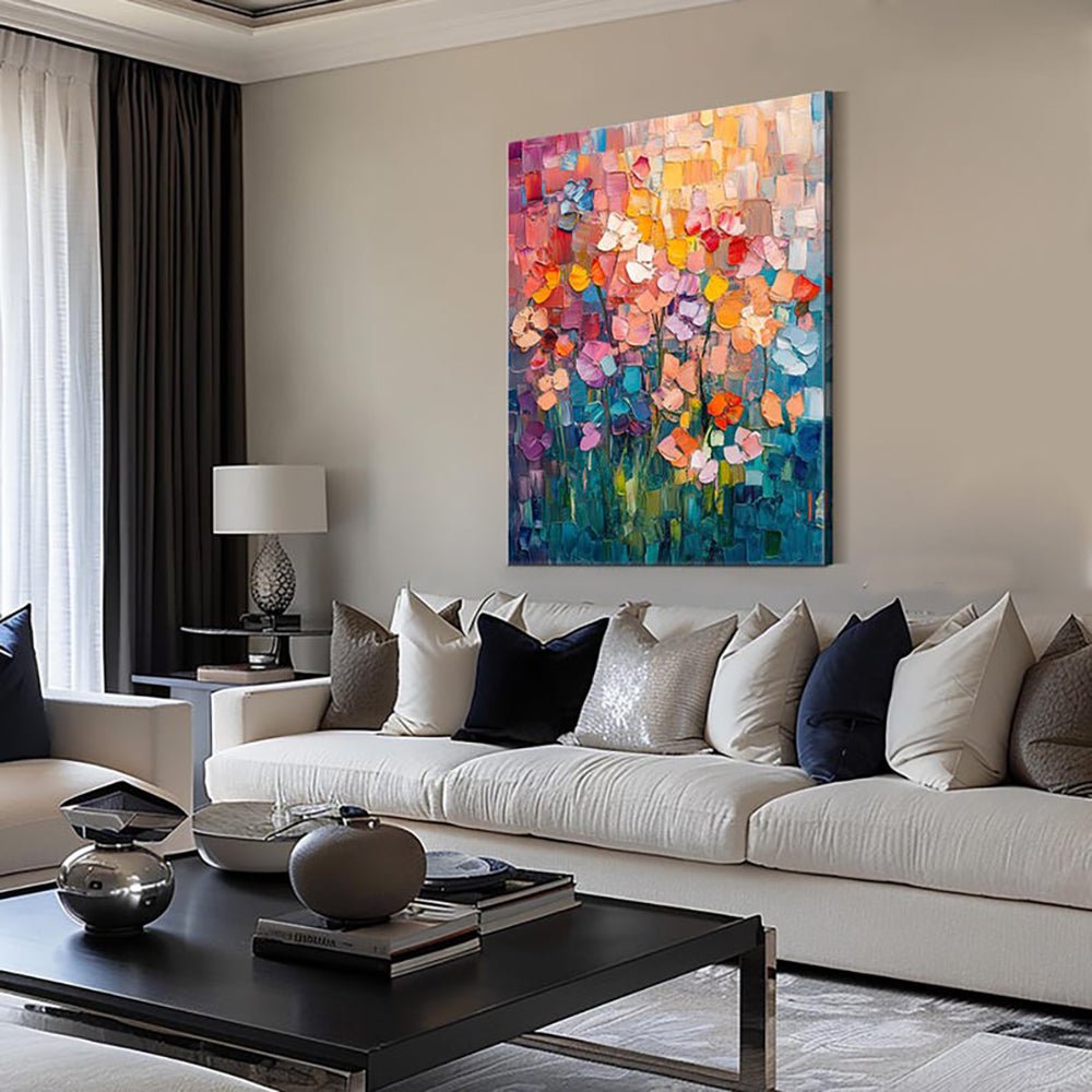 Hand - painted Oil Paintings Abstract Tulip Flower Modern Wall Paintings Home Decoration Art Picture Abstract Canvas Textured 3D Posters Home Room Decor - SUPERNEOVONAMy Store 4