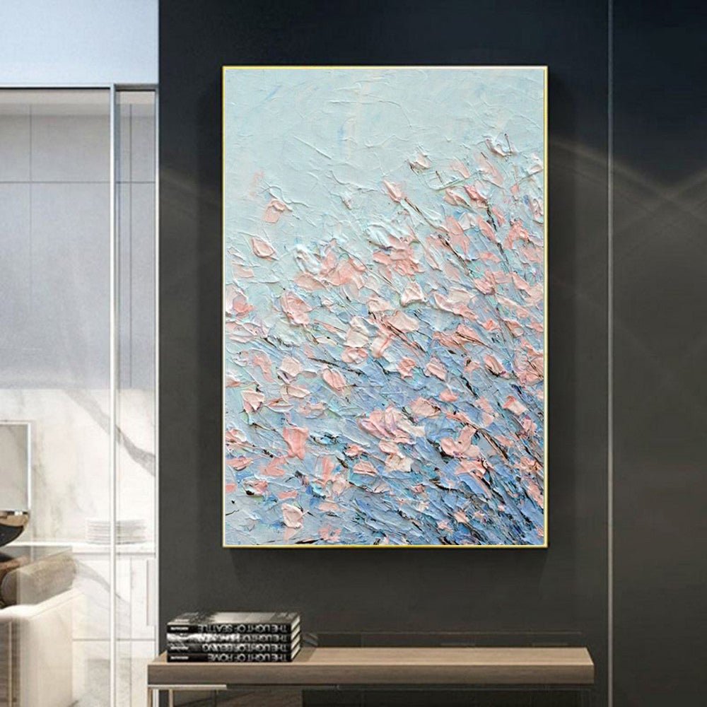 Handpainted Abstract Color Block Oil Painting Canvas Handmade Floral Modern Wall Art Home Decor Artwork Frameless Picture - SUPERNEOVONAMy Store 4