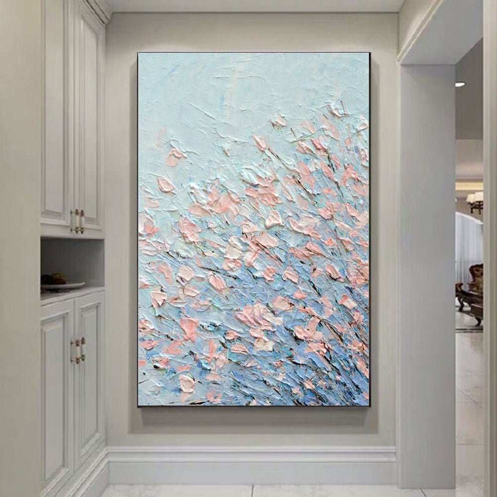 Handpainted Abstract Color Block Oil Painting Canvas Handmade Floral Modern Wall Art Home Decor Artwork Frameless Picture - SUPERNEOVONAMy Store 4