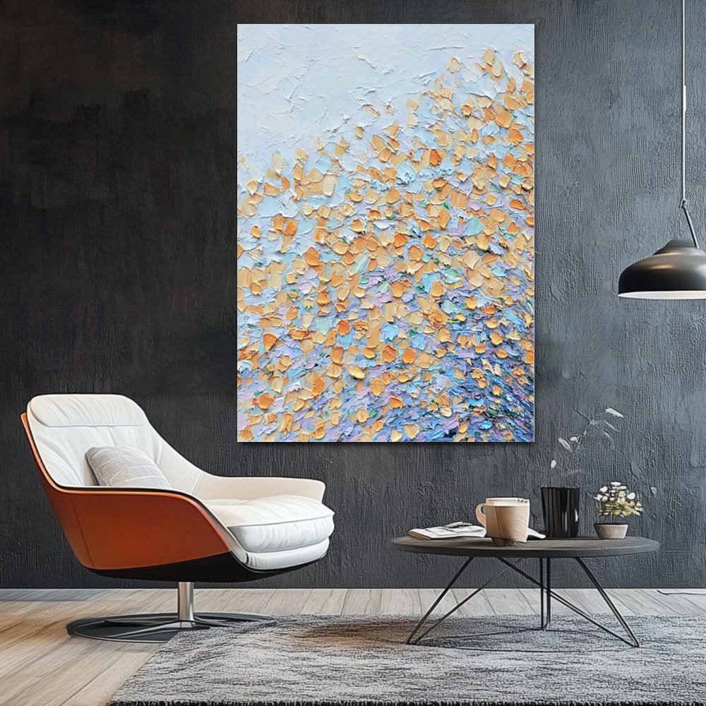 Handpainted Abstract Color Block Oil Painting Canvas Handmade Floral Modern Wall Art Home Decor Artwork Frameless Picture - SUPERNEOVONAMy Store 4