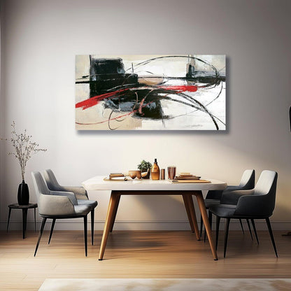 Handmade Oil Painting Canvas Wall Art Decoration Abstract Lines For Home Living Room Decor Rolled Frameless Unstretched Painting - SUPERNEOVONAMy Store 4