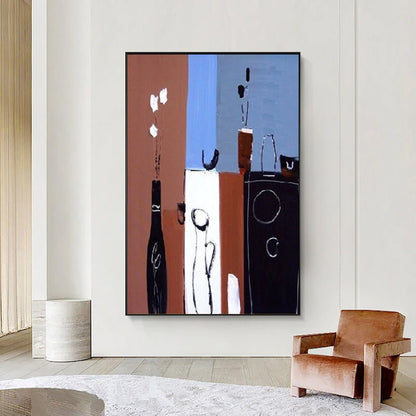 Handmade Oil Painting Canvas Wall Art Decoration Retro Abstract For Home Room Decor Rolled Frameless Unstretched Painting - SUPERNEOVONAMy Store 4