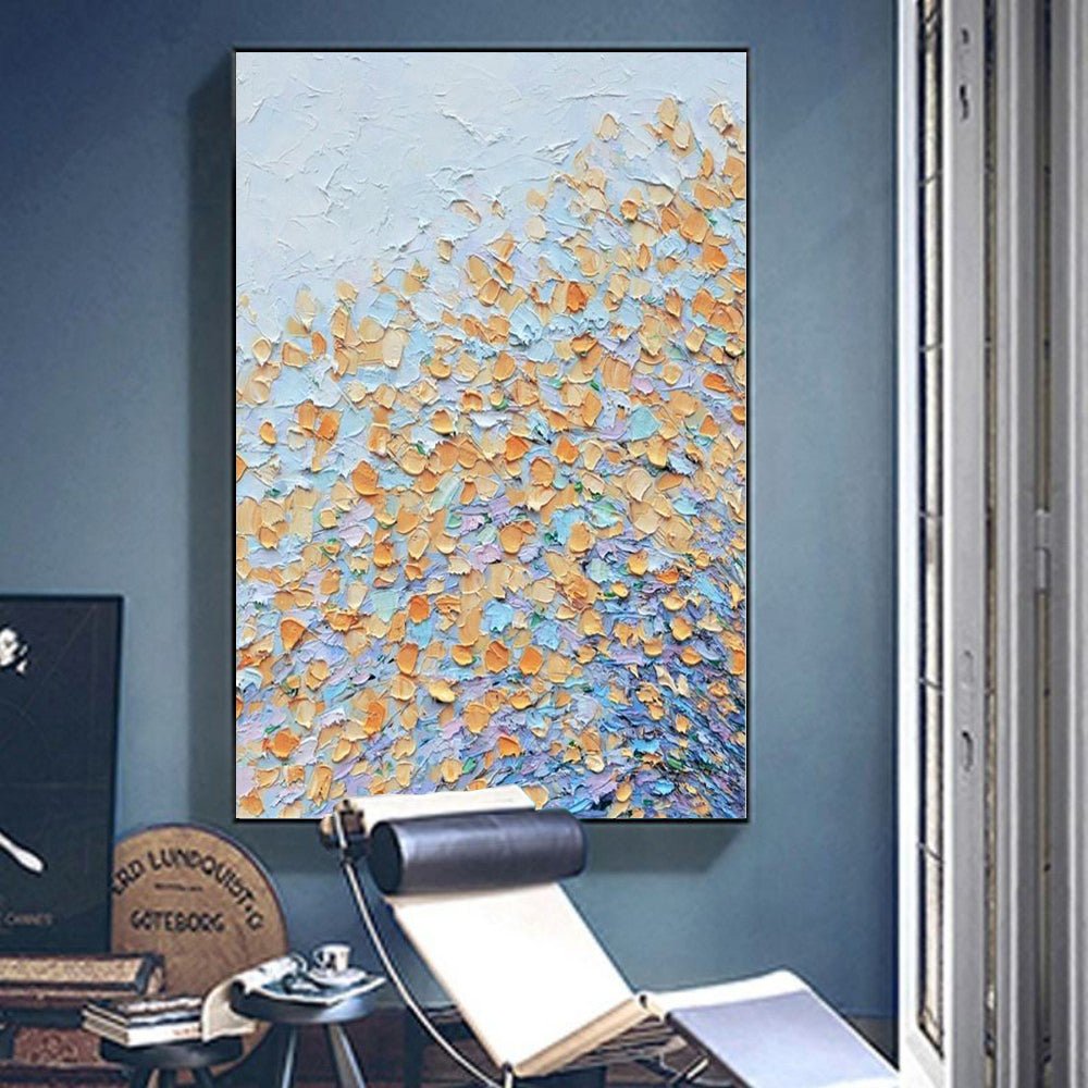 Handpainted Abstract Color Block Oil Painting Canvas Handmade Floral Modern Wall Art Home Decor Artwork Frameless Picture - SUPERNEOVONAMy Store 4