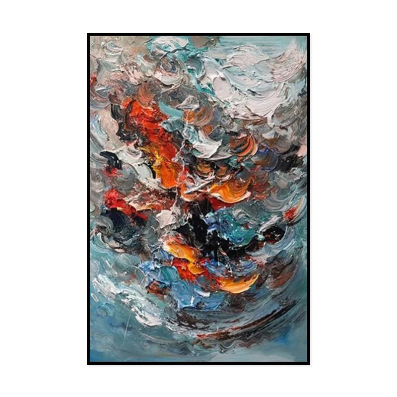 Large Colorful 3D Texture Handmade Oil Painting Original Abstract For Living Room Contemporary Home Decor Scandinavian Art - SUPERNEOVONAMy Store 4
