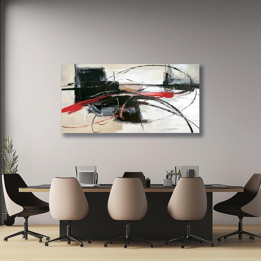 Handmade Oil Painting Canvas Wall Art Decoration Abstract Lines For Home Living Room Decor Rolled Frameless Unstretched Painting - SUPERNEOVONAMy Store 4