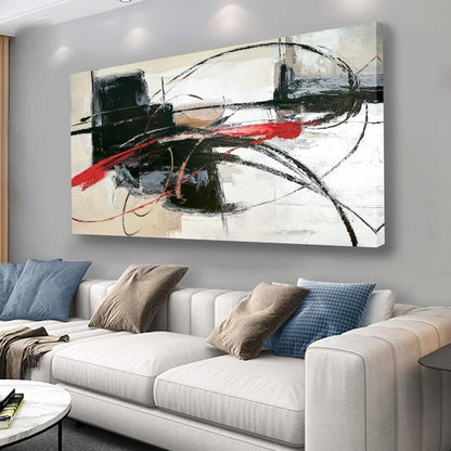 Handmade Oil Painting Canvas Wall Art Decoration Abstract Lines For Home Living Room Decor Rolled Frameless Unstretched Painting - SUPERNEOVONAMy Store 4