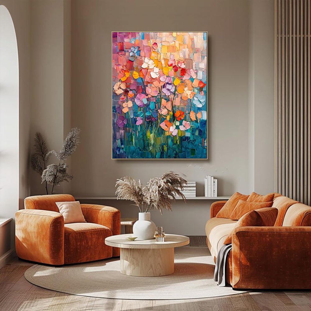 Hand - painted Oil Paintings Abstract Tulip Flower Modern Wall Paintings Home Decoration Art Picture Abstract Canvas Textured 3D Posters Home Room Decor - SUPERNEOVONAMy Store 4