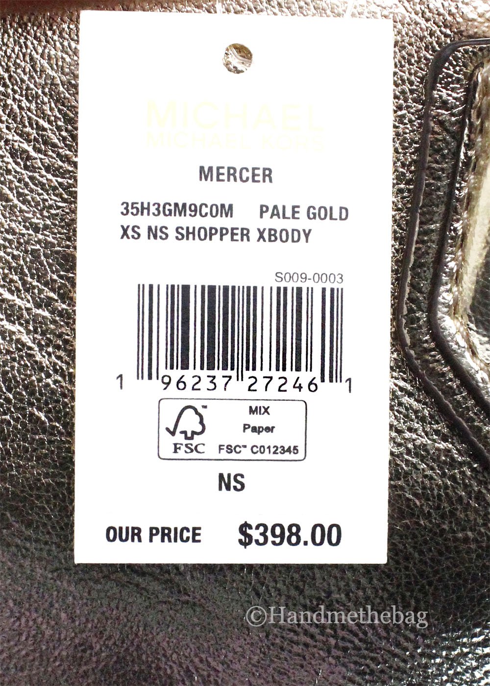 Michael Kors Mercer XS Pale Gold North South Crossbody Bag - SUPERNEOVONASUPERNEOVONA