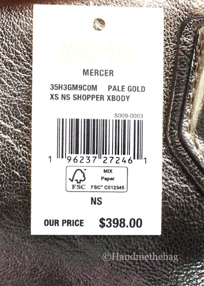 Michael Kors Mercer XS Pale Gold North South Crossbody Bag - SUPERNEOVONASUPERNEOVONA